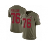 Youth Nike San Francisco 49ers #76 Garry Gilliam Limited Olive 2017 Salute to Service NFL Jersey