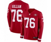 Youth Nike San Francisco 49ers #76 Garry Gilliam Limited Red Therma Long Sleeve NFL Jersey