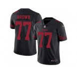 Youth Nike San Francisco 49ers #77 Trent Brown Limited Black Rush NFL Jersey