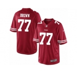 Youth Nike San Francisco 49ers #77 Trent Brown Limited Red Team Color NFL Jersey