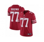 Youth Nike San Francisco 49ers #77 Trent Brown Vapor Untouchable Limited Red Team Color NFL Jersey