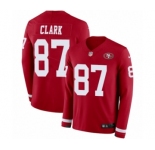 Youth Nike San Francisco 49ers #87 Dwight Clark Limited Red Therma Long Sleeve NFL Jersey