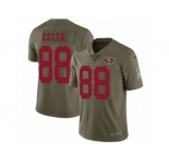 Youth Nike San Francisco 49ers #88 Garrett Celek Limited Olive 2017 Salute to Service NFL Jersey