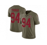 Youth Nike San Francisco 49ers #94 Solomon Thomas Limited Olive 2017 Salute to Service NFL Jersey