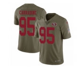 Youth Nike San Francisco 49ers #95 Cornellius Carradine Limited Olive 2017 Salute to Service NFL Jersey