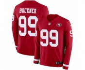 Youth Nike San Francisco 49ers #99 DeForest Buckner Limited Red Therma Long Sleeve NFL Jersey