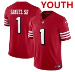 Youth San Francisco 49ers #1 Deebo Samuel New Red F.U.S.E. Vapor Untouchable Limited Football Stitched Jersey
