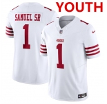 Youth San Francisco 49ers #1 Deebo Samuel White F.U.S.E. Vapor Untouchable Limited Football Stitched Jersey