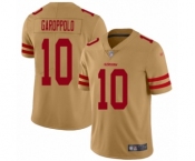 Youth San Francisco 49ers #10 Jimmy Garoppolo Limited Gold Inverted Legend Football Jersey