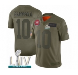 Youth San Francisco 49ers #10 Jimmy Garoppolo Limited Olive 2019 Salute to Service Super Bowl LIV Bound Football Jersey