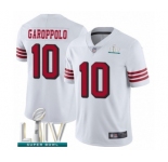 Youth San Francisco 49ers #10 Jimmy Garoppolo Limited White Rush Vapor Untouchable Super Bowl LIV Bound Football Jersey