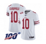 Youth San Francisco 49ers #10 Jimmy Garoppolo White Vapor Untouchable Limited Player 100th Season Football Jersey