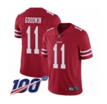 Youth San Francisco 49ers #11 Marquise Goodwin Red Team Color Vapor Untouchable Limited Player 100th Season Football Jersey