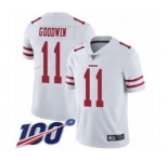Youth San Francisco 49ers #11 Marquise Goodwin White Vapor Untouchable Limited Player 100th Season Football Jersey
