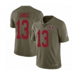 Youth San Francisco 49ers #13 Richie James Limited Olive 2017 Salute to Service Football Jersey
