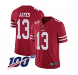 Youth San Francisco 49ers #13 Richie James Red Team Color Vapor Untouchable Limited Player 100th Season Football Jersey
