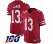 Youth San Francisco 49ers #13 Richie James Red Team Color Vapor Untouchable Limited Player 100th Season Football Jersey