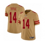 Youth San Francisco 49ers #14 Y.A. Tittle Limited Gold Inverted Legend Football Jersey