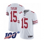 Youth San Francisco 49ers #15 Trent Taylor White Vapor Untouchable Limited Player 100th Season Football Jersey