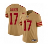Youth San Francisco 49ers #17 Emmanuel Sanders Limited Gold Inverted Legend Football Jersey