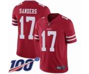 Youth San Francisco 49ers #17 Emmanuel Sanders Red Team Color Vapor Untouchable Limited Player 100th Season Football Jersey