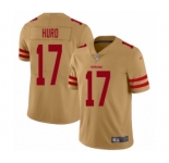 Youth San Francisco 49ers #17 Jalen Hurd Limited Gold Inverted Legend Football Jersey