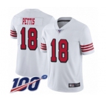 Youth San Francisco 49ers #18 Dante Pettis Limited White Rush Vapor Untouchable 100th Season Football Jersey