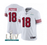 Youth San Francisco 49ers #18 Dante Pettis Limited White Rush Vapor Untouchable Super Bowl LIV Bound Football Jersey