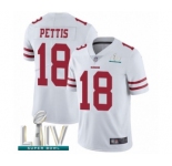 Youth San Francisco 49ers #18 Dante Pettis White Vapor Untouchable Limited Player Super Bowl LIV Bound Football Jersey