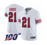 Youth San Francisco 49ers #21 Deion Sanders Limited White Rush Vapor Untouchable 100th Season Football Jersey