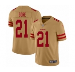 Youth San Francisco 49ers #21 Frank Gore Limited Gold Inverted Legend Football Jersey