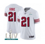 Youth San Francisco 49ers #21 Frank Gore Limited White Rush Vapor Untouchable Super Bowl LIV Bound Football Jersey