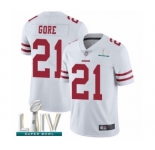 Youth San Francisco 49ers #21 Frank Gore White Vapor Untouchable Limited Player Super Bowl LIV Bound Football Jersey