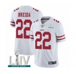 Youth San Francisco 49ers #22 Matt Breida White Vapor Untouchable Limited Player Super Bowl LIV Bound Football Jersey