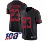 Youth San Francisco 49ers #23 Ahkello Witherspoon Black Vapor Untouchable Limited Player 100th Season Football Jersey