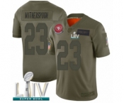 Youth San Francisco 49ers #23 Ahkello Witherspoon Limited Olive 2019 Salute to Service Super Bowl LIV Bound Football Jersey
