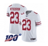 Youth San Francisco 49ers #23 Ahkello Witherspoon White Vapor Untouchable Limited Player 100th Season Football Jersey