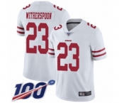 Youth San Francisco 49ers #23 Ahkello Witherspoon White Vapor Untouchable Limited Player 100th Season Football Jersey