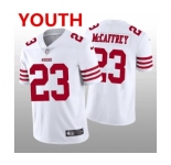 Youth San Francisco 49ers #23 Christian McCaffrey White 2022 Vapor Untouchable Stitched Jersey