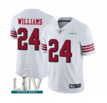 Youth San Francisco 49ers #24 K'Waun Williams Limited White Rush Vapor Untouchable Super Bowl LIV Bound Football Jersey