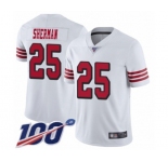 Youth San Francisco 49ers #25 Richard Sherman Limited White Rush Vapor Untouchable 100th Season Football Jersey