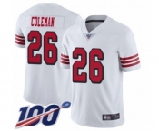 Youth San Francisco 49ers #26 Tevin Coleman Limited White Rush Vapor Untouchable 100th Season Football Jersey