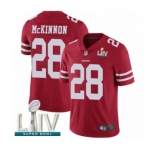 Youth San Francisco 49ers #28 Jerick McKinnon Red Team Color Vapor Untouchable Limited Player Super Bowl LIV Bound Football Jersey