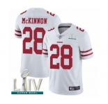 Youth San Francisco 49ers #28 Jerick McKinnon White Vapor Untouchable Limited Player Super Bowl LIV Bound Football Jersey