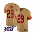 Youth San Francisco 49ers #29 Jaquiski Tartt Limited Gold Inverted Legend 100th Season Football Jersey