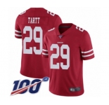 Youth San Francisco 49ers #29 Jaquiski Tartt Red Team Color Vapor Untouchable Limited Player 100th Season Football Jersey