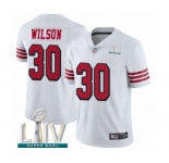 Youth San Francisco 49ers #30 Jeff Wilson Limited White Rush Vapor Untouchable Super Bowl LIV Bound Football Jersey
