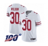 Youth San Francisco 49ers #30 Jeff Wilson White Vapor Untouchable Limited Player 100th Season Football Jersey