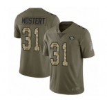 Youth San Francisco 49ers #31 Raheem Mostert Limited Olive Camo 2017 Salute to Service Football Jersey