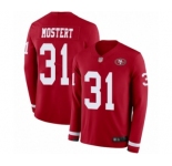 Youth San Francisco 49ers #31 Raheem Mostert Limited Red Therma Long Sleeve Football Jersey